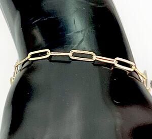Dyadema Italy Gold Vermeil 925 Sterling Silver Paperclip Chain Bracelet 7 In